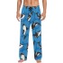 Men's Pajama Pants with Pockets Sleepwear Lounge Pants Stretch Casual Orca Killer Whale on Blue Background