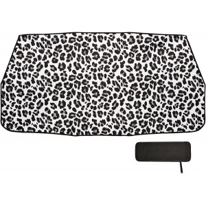 Car Sunshades for Windshield Umbrella Retractable Foldable SUV White Leopard Black Cheetah Auto Sunshield Car Sun Shade Sun Visor Blocks UV Rays